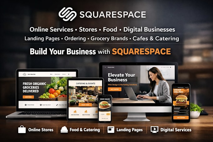build a squarespace website online store for online services