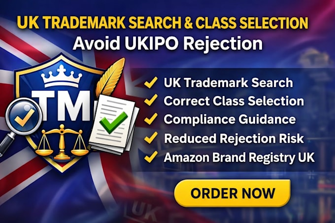 do UK trademark search and UK trademark class selection avoid ukipo rejection