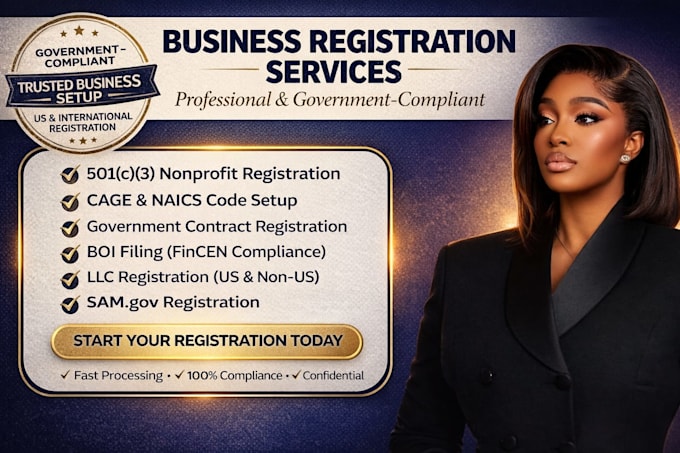 non profit business registration llc registration 501c3 mbe ein cage code uei