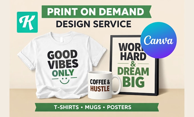 create pod designs ,tshirt and pod graphics, artwork, with kittl and canva