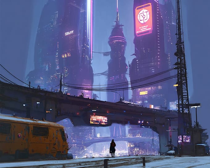 do a futuristic cyberpunk city for you