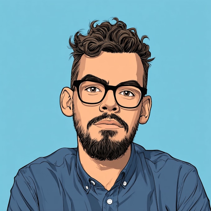 draw cartoon vector portrait with your face