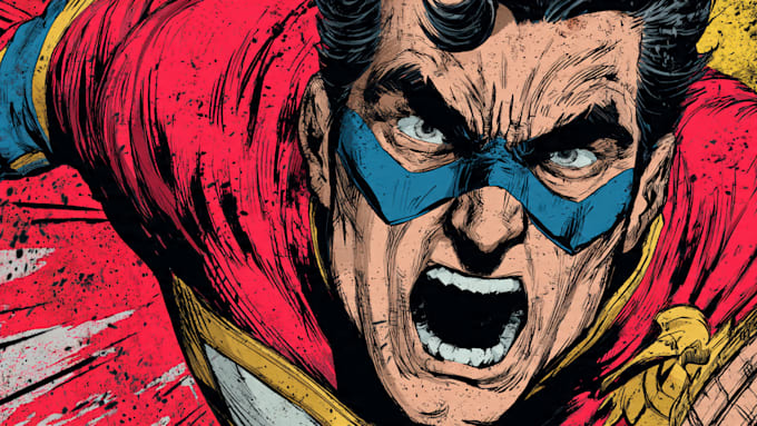 make a comic book superhero illustration