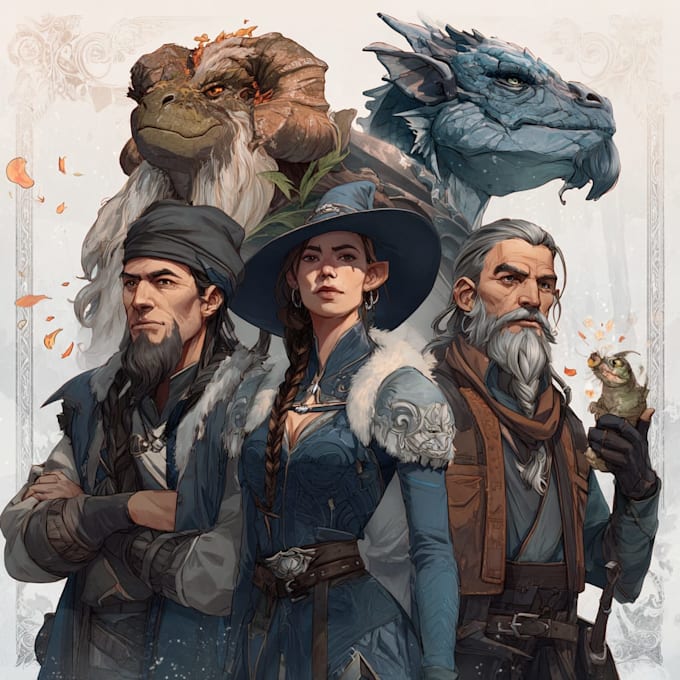 Design custom dnd party portraits and group art by Colordova | Fiverr