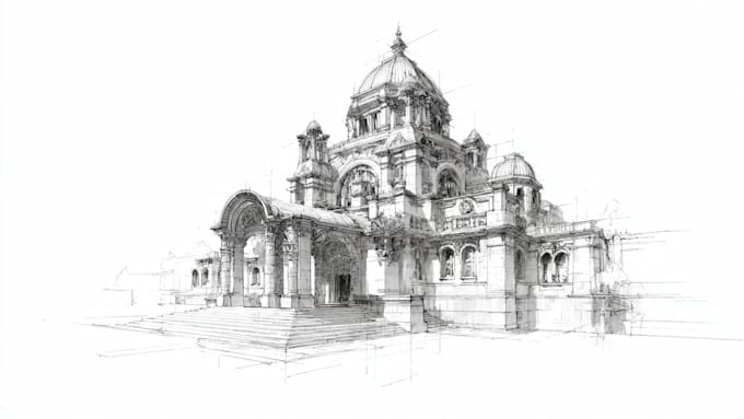 do architectural building freehand drawings