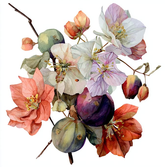 make a fabulous botanical fruit plant illustration