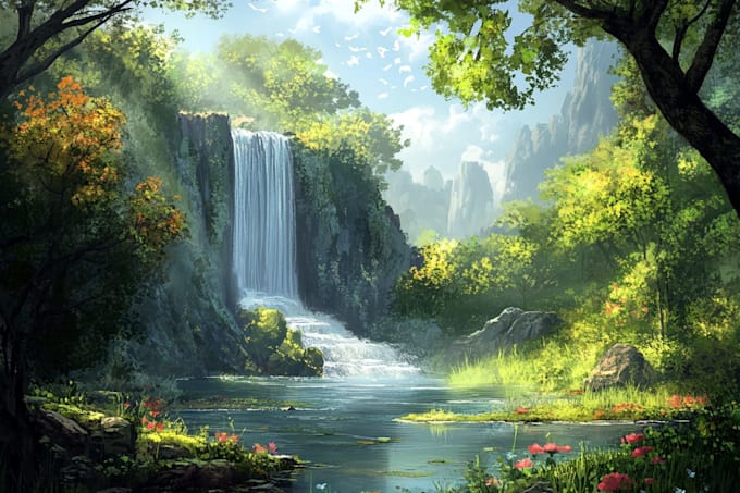 digitally paint fantasy landscape