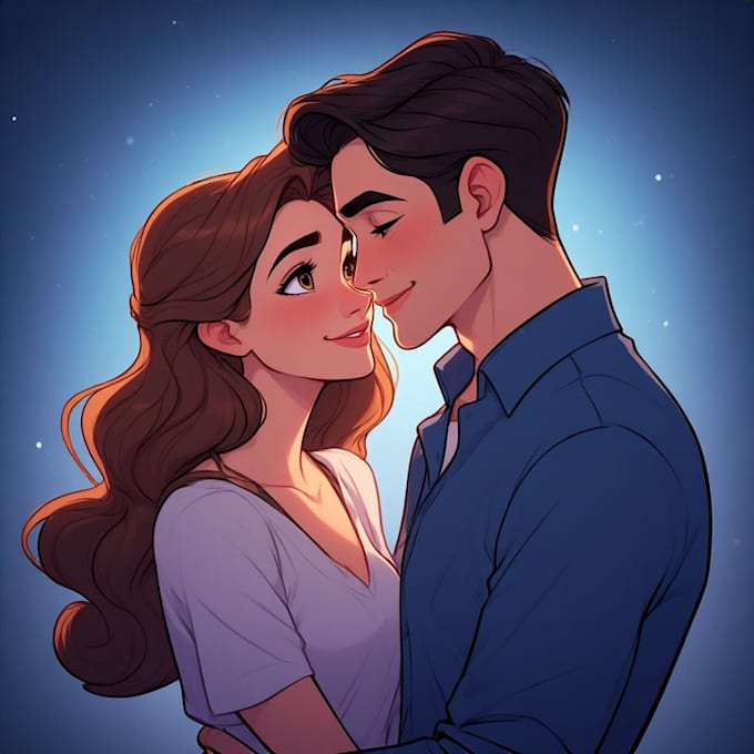 draw couple portrait illustration