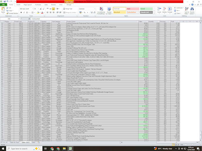 fix, clean and organize excel data