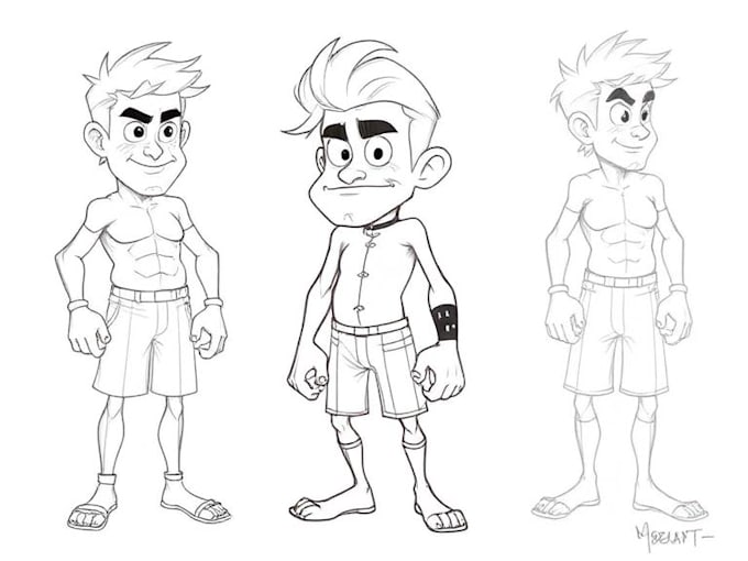 sketch your cartoon character