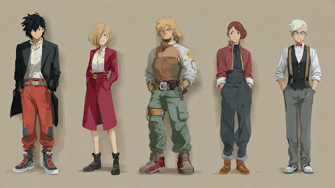 sketch characters into anime style