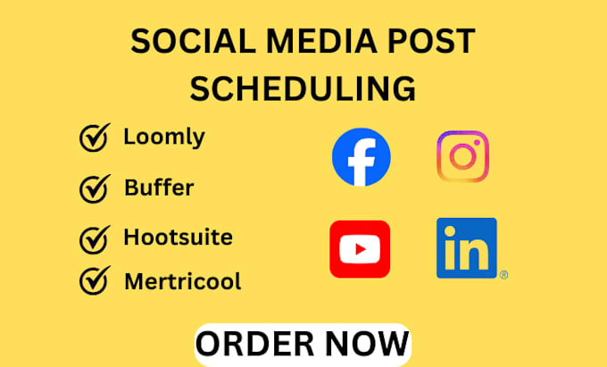 set up schedule and manage posts using buffer hootsuite loomly and metricool