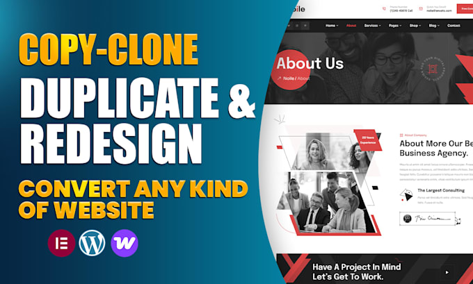 clone website, convert xd, PSD, HTML, wix, figma to wordpress website