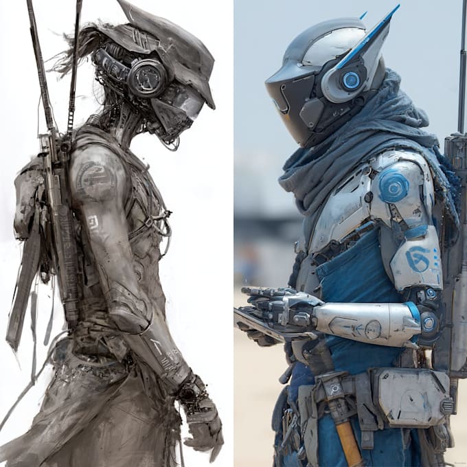 Draw your sci fi character illustration or fantasy concept art by ...
