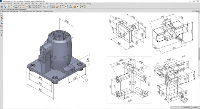 Do 3d models and 2d drawings,blueprints in solidworks, fusion 360 by ...