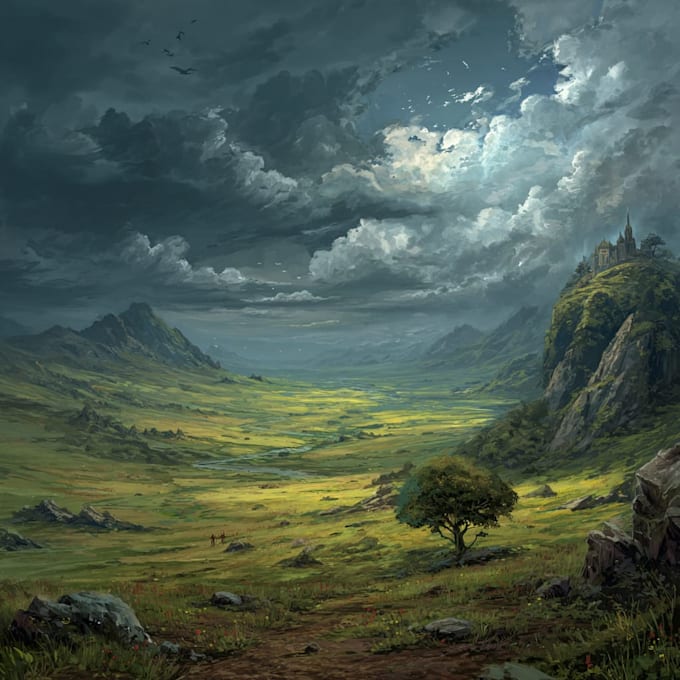 digitally paint fantasy landscape