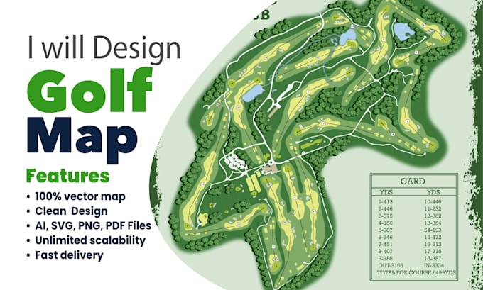 design a professional golf course map in vector format