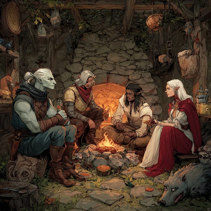 desing your dnd group party illustration
