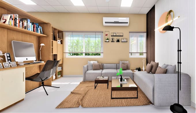 create realistic 3d interior design and visualization