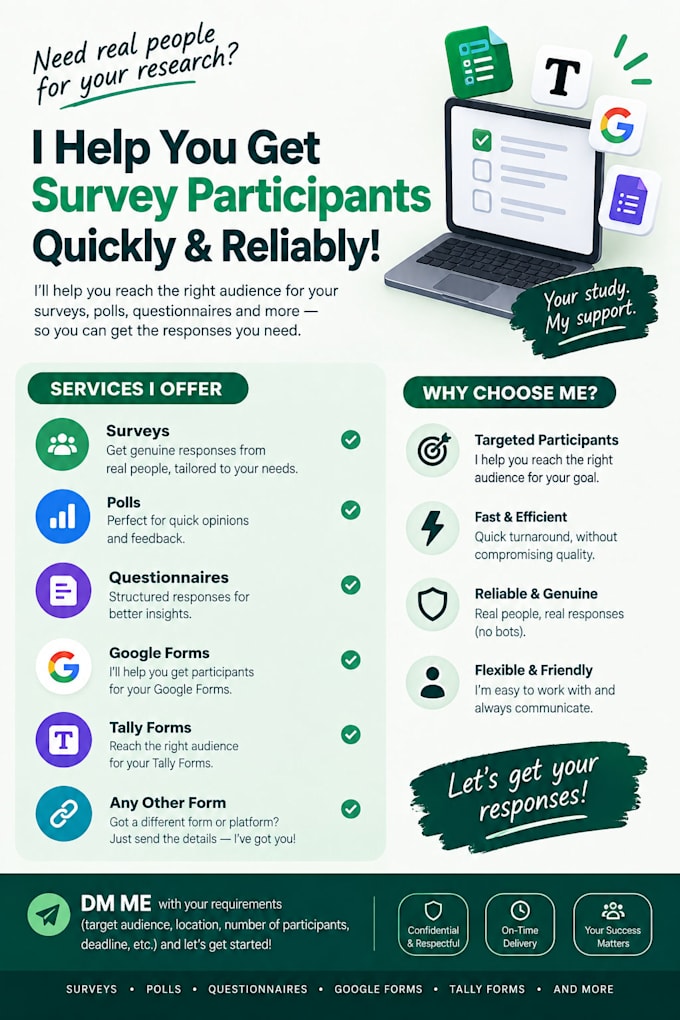 bring real people to fill online survey, google forms and polls