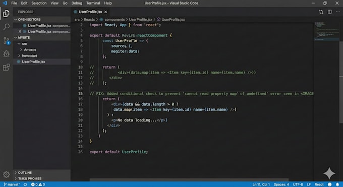 fix react js, HTML CSS, and javascript bugs in your website