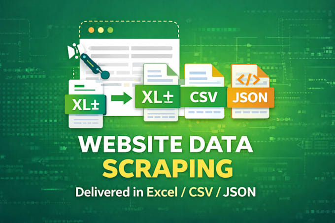 scrape website data and deliver it in your required format