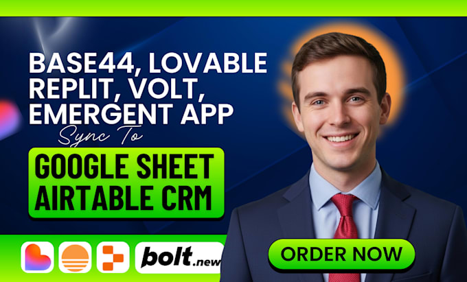 sync base44 lovable replit volt emergent app with google sheet or airtable crm