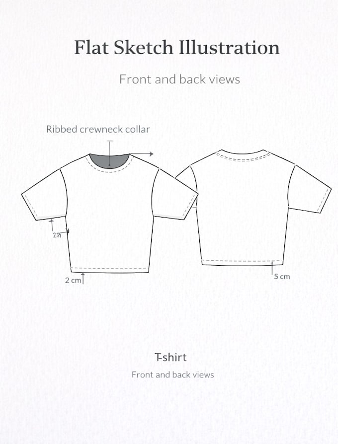 technical flat sketches dap for clothing production