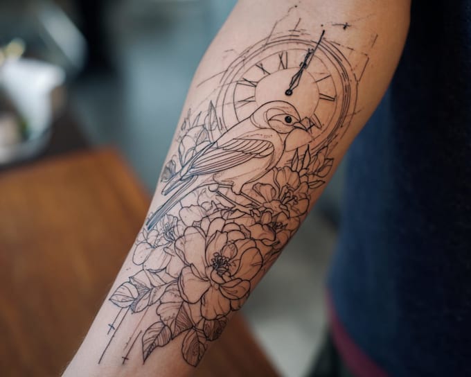 high end linework tattoo design for you