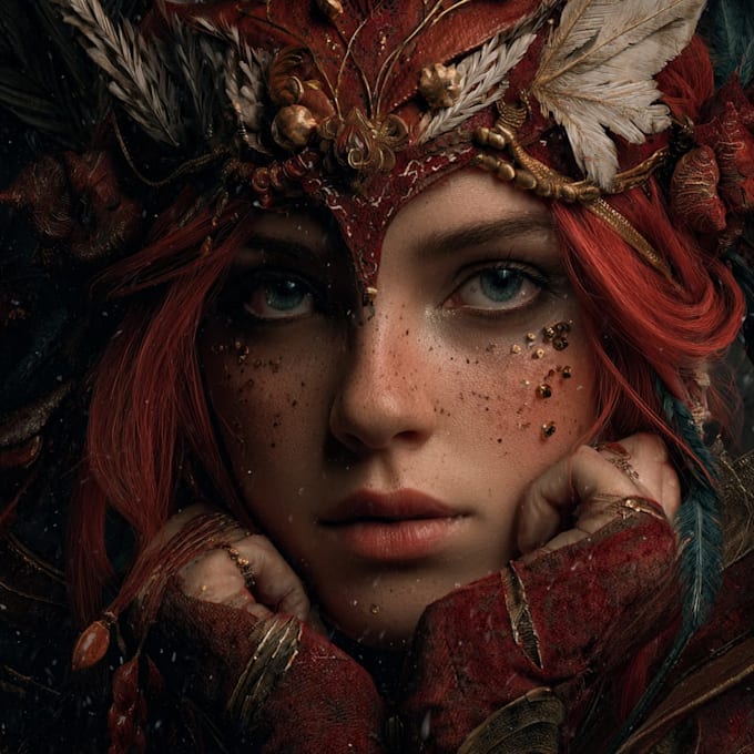 paint a dark fantasy portrait