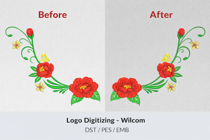 digitize your logo for machine embroidery dst pes emb