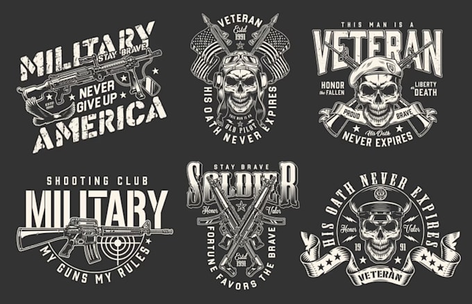 do creative good looking gun shop logo with t shirt design
