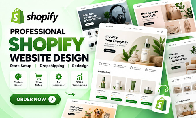 design shopify website, design or redesign and build dropshipping store