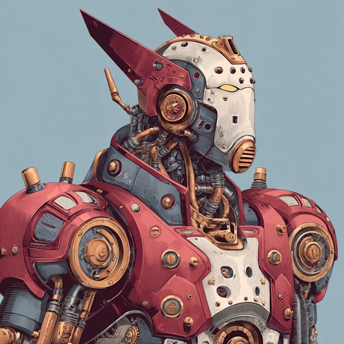 design unique mecha robot art for your project
