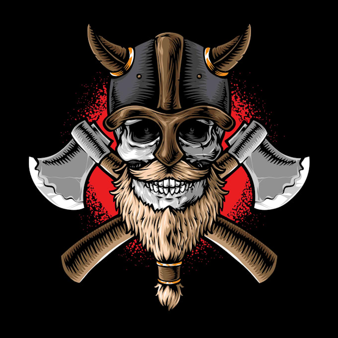 create high quality viking mascot logo with t shirt design
