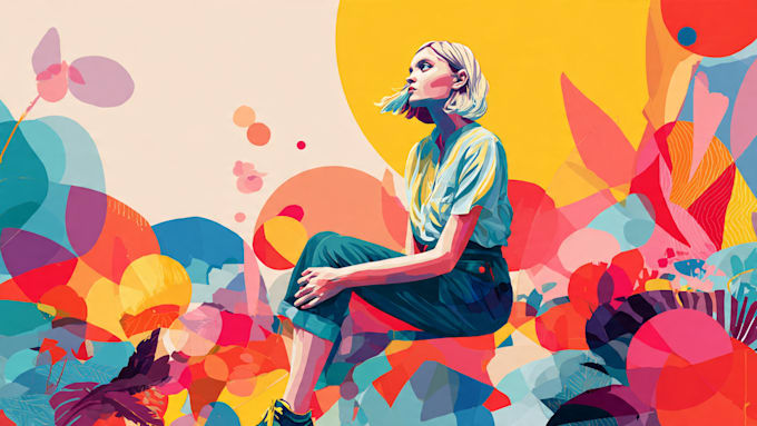 draw colourful digital illustration