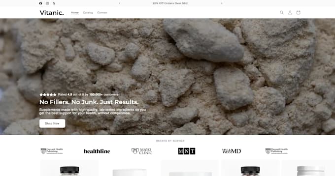 design a simple shopify website for low cost