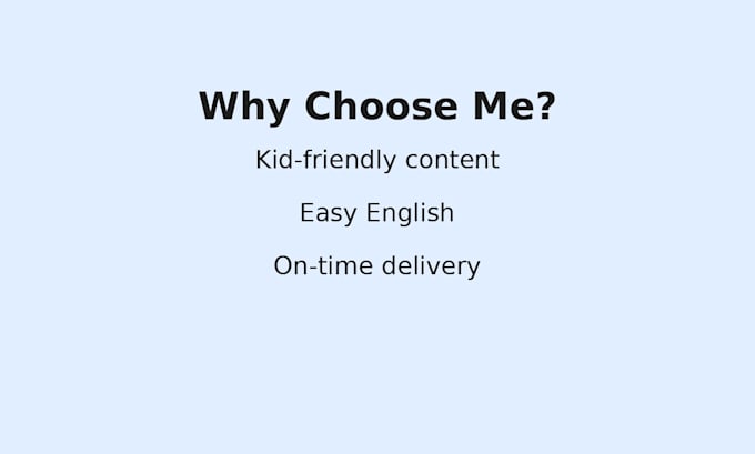 write simple and easy english content for kids