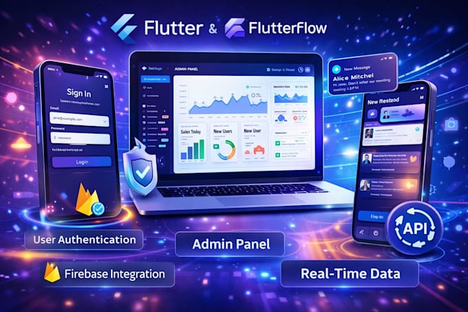 develop flutter flutterflow mobile app for ios and android