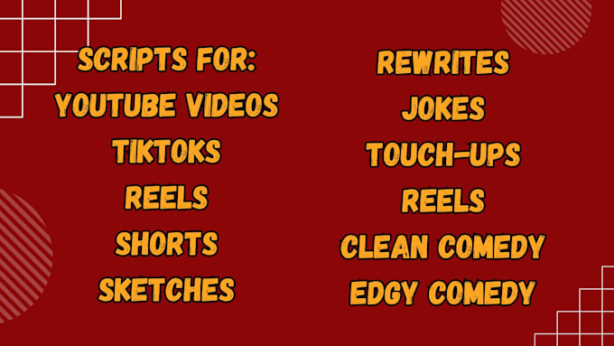 write comedy video scripts for youtube and short form