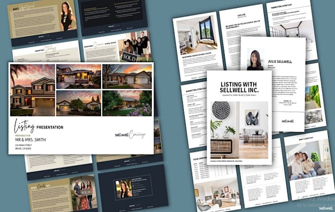 design luxury real estate presentation, listing brochure, digital pdf document