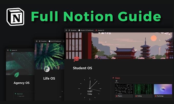 do custom notion template, notion dashboard, notion workspace, notion setup