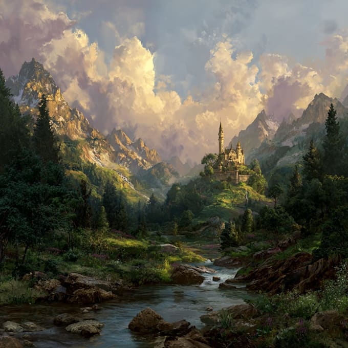 do fantasy background and landscape