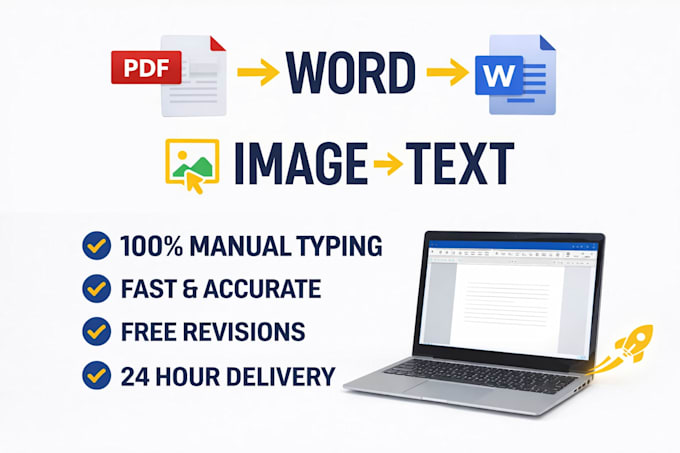 do data entry pdf to word image to text typing