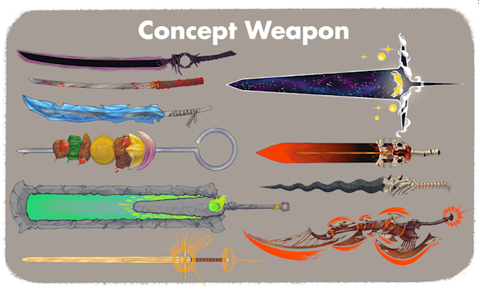 create concept dnd weapon sword item game commercial use