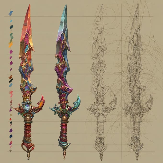 draw your prop or fantasy weapon designs