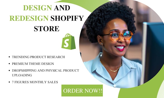build, design or redesign shopify store,dropshipping for e commerce website