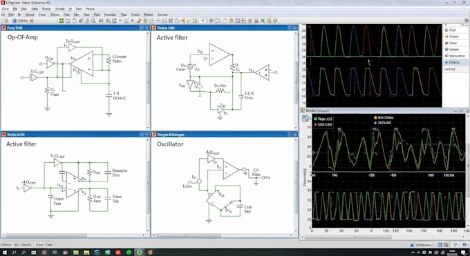ltspice simulation for op amp, filters, and oscillators