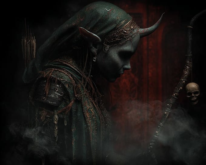 design scary horror creature and character concept art