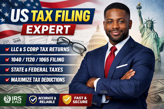 prepare US tax return filing for individual or business